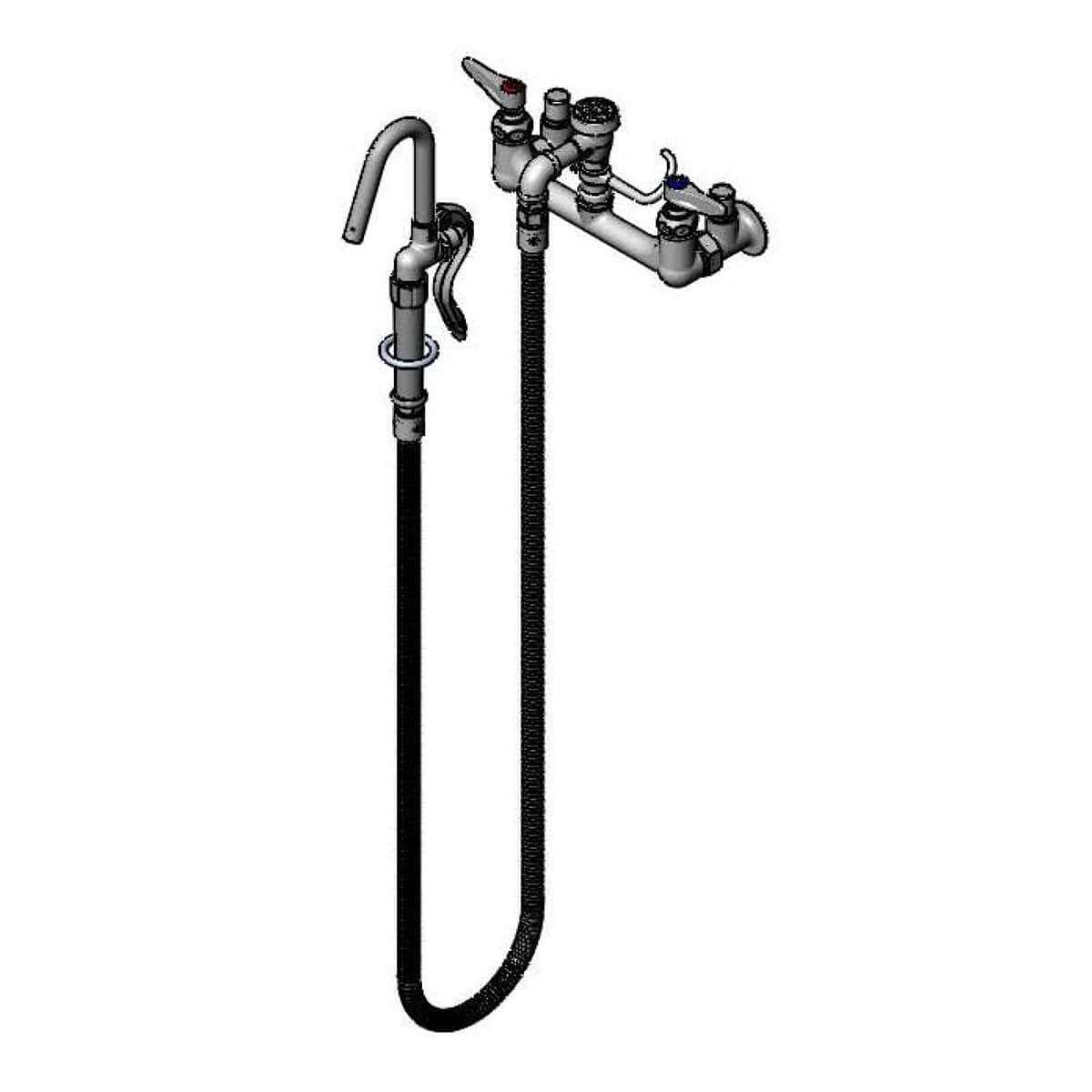 T&amp;S BRASS PARTS T&amp;S Brass B-0610-JJ Pot Filler Wall Mount 8 Centers Vac. - SKU TSB-0610-JJ