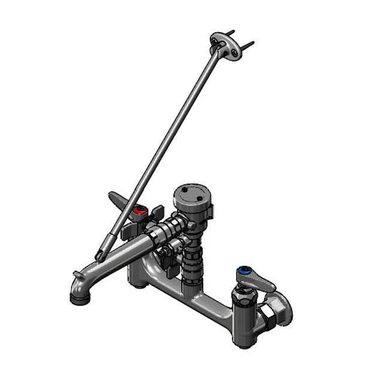 T&amp;S BRASS PARTS T&amp;S Brass B-0665-BSTP-963 Service Sink Faucet 8 Wall Mount Built-In Stops - SKU TSB-0665-BSTP-963