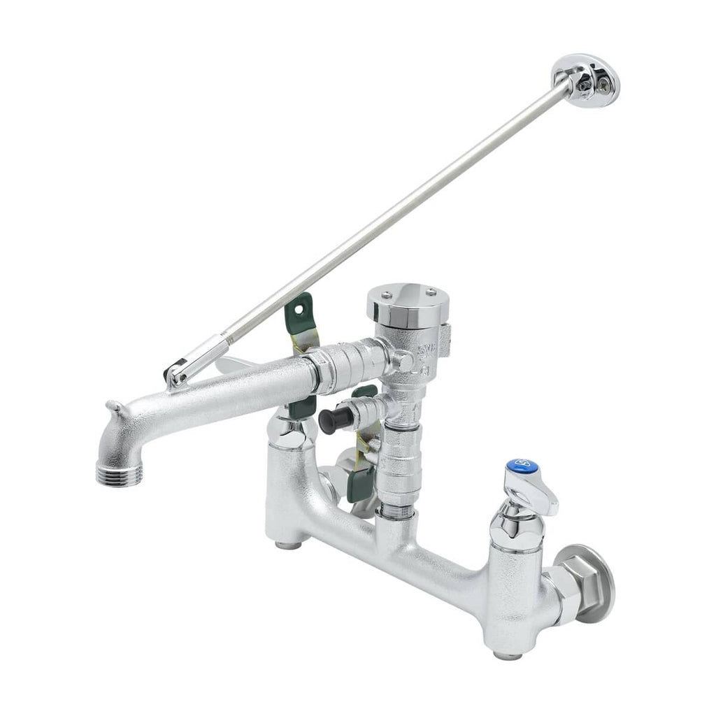 T&S BRASS PARTS T&S Brass B-0665-BSTR-963 Service Sink Faucet 8 Wall Mount Built-In Stops - SKU TSB-0665-BSTR-963