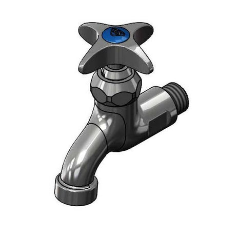 T&amp;S BRASS PARTS T&amp;S Brass B-0703 Sill Faucet 1/2 NPT Male Inlet 4-ARM Handle 3- - SKU TSB-0703