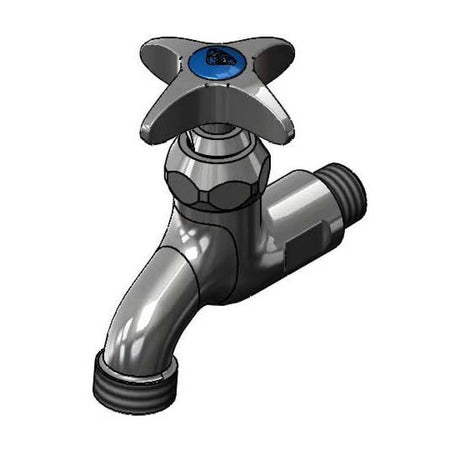 T&amp;S BRASS PARTS T&amp;S Brass B-0704 Sill Faucet, 1/2 NPT Male Inlet, 4-ARM Handle, 3/ - SKU TSB-0704