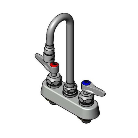 T&amp;S BRASS PARTS T&amp;S Brass B-1110-132XF1CR Workboard Faucet, 4 Deck Mount, Ceramas, Swivel G - SKU TSB-1110-132XF1CR