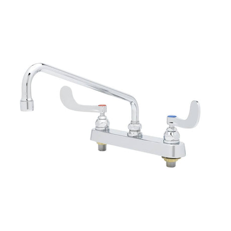 T&amp;S BRASS PARTS T&amp;S Brass B-1123-WH4 Workboard Faucet 8 Deck Mount 12 Swing - SKU TSB-1123-WH4
