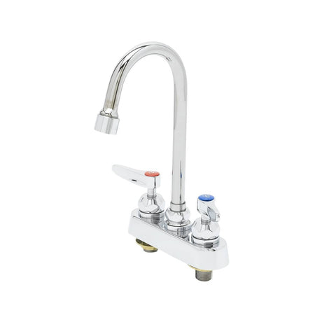 T&amp;S BRASS PARTS T&amp;S Brass B-1141-2-V22-CR 4 Deck Mount Workboard Faucet Ceramas Gooseneck - SKU TSB-1141-2-V22-CR