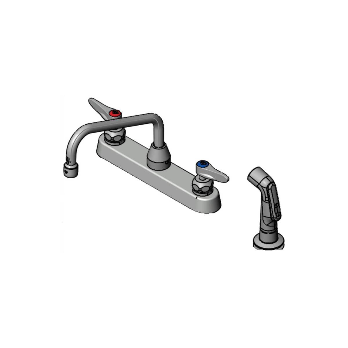 T&amp;S BRASS PARTS T&amp;S Brass B-1172 Workboard Faucet Deck Mount 8 Centers - SKU TSB-1172