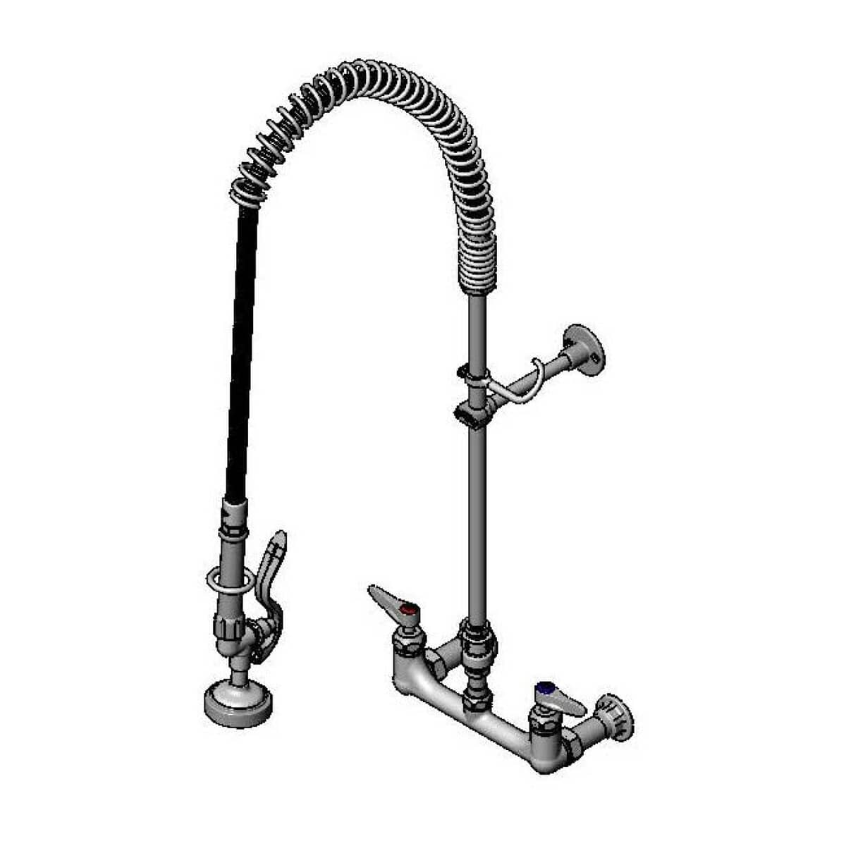 T&amp;S BRASS PARTS T&amp;S Brass B-2278-0440-CR Pre-Rinse Unit 8 Wall Mount Flex Hose Wall Bra - SKU TSB-2278-0440-CR