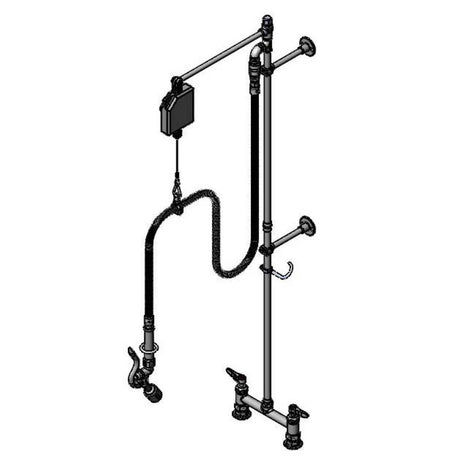 T&amp;S BRASS PARTS T&amp;S Brass B-2279-CR Pre-Rinse: 8 Deck Mount Base Ceramas Swing Arm - SKU TSB-2279-CR