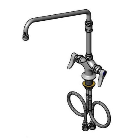 T&amp;S BRASS PARTS T&amp;S Brass B-2294-CR Double Pantry Faucet W/ Ceramas 14 Swing Nozzle - SKU TSB-2294-CR