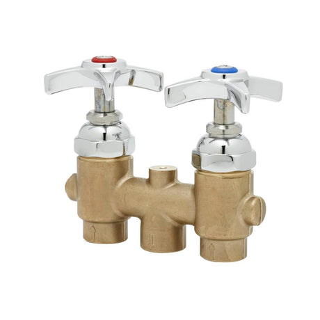 T&amp;S BRASS PARTS T&amp;S Brass B-2297 Mixing Valve 3 Center Four-Arm Handles 3/8 Np - SKU TSB-2297