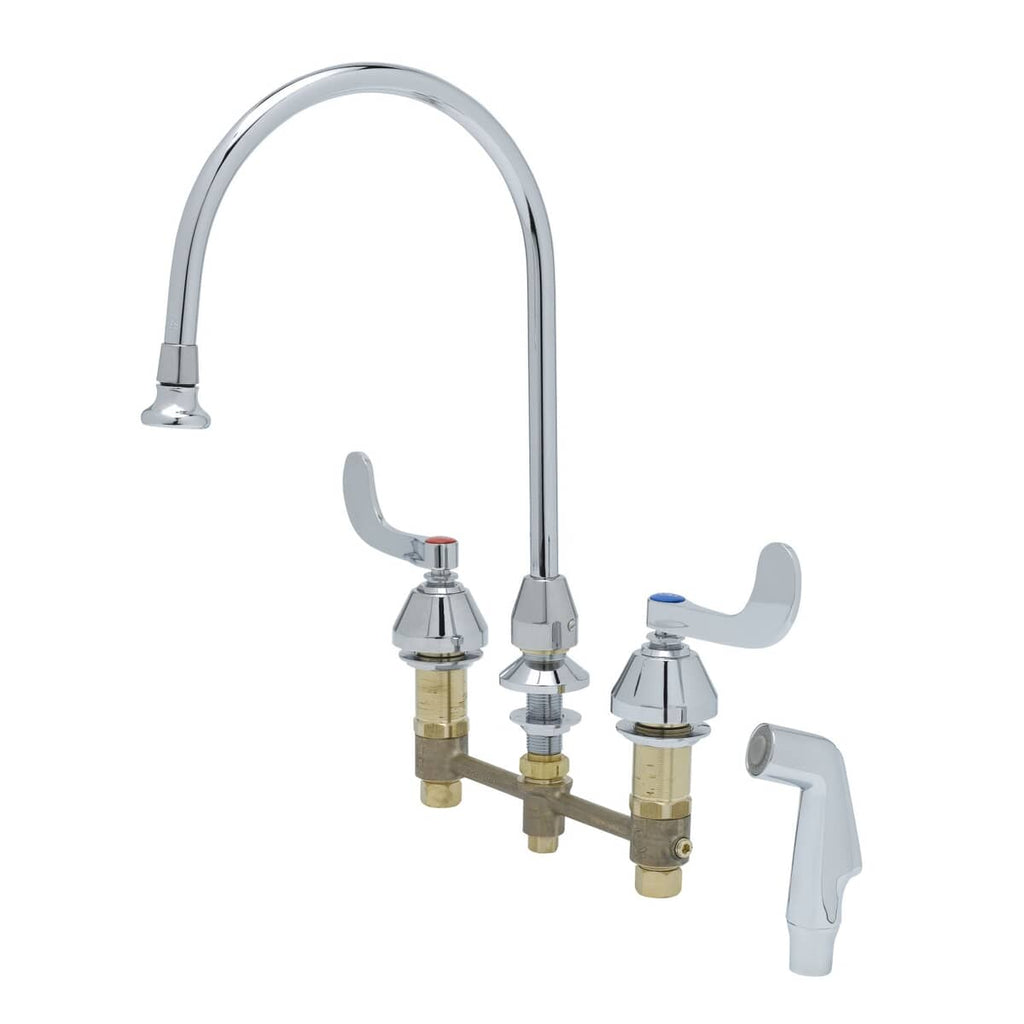 T&S BRASS PARTS T&S Brass B-2347 Medical Faucet W/ Sidespray 8 Centers - SKU TSB-2347
