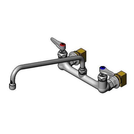 T&amp;S BRASS PARTS T&amp;S Brass B-2358 Double Pantry Faucet Wall Mount 8 Centers 14 - SKU TSB-2358
