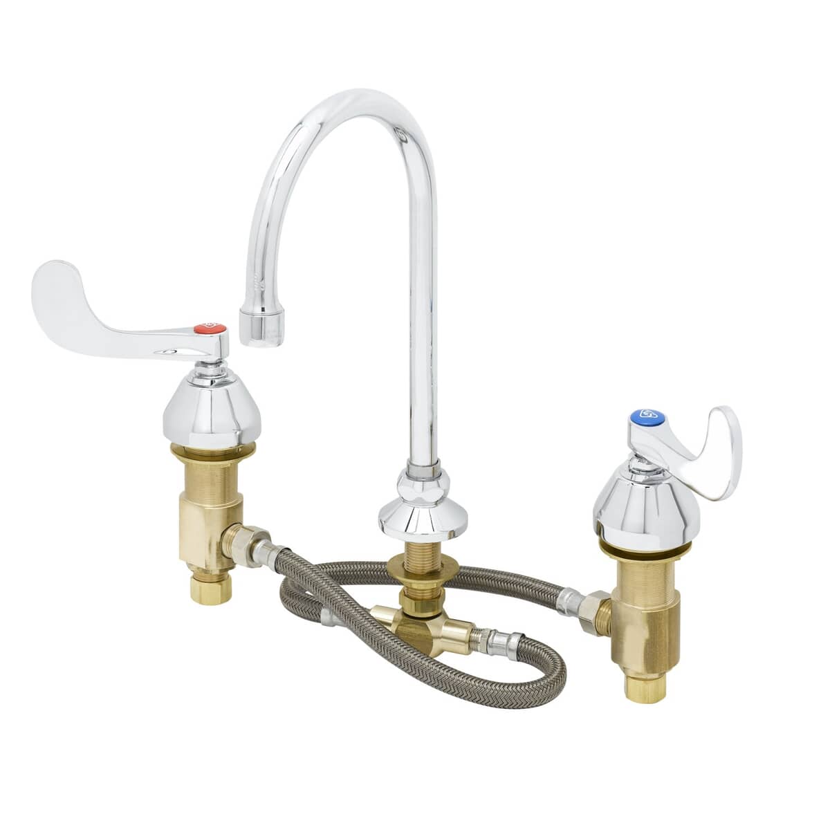 T&amp;S BRASS PARTS T&amp;S Brass B-2865-05-133XA Medical Faucet 12 SS Flex Lines Swivel/Rigid Gn - SKU TSB-2865-05-133XA