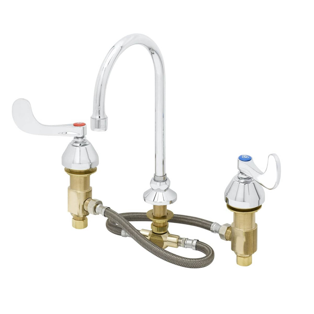 T&S BRASS PARTS T&S Brass B-2865-05-133XA Medical Faucet 12 SS Flex Lines Swivel/Rigid Gn - SKU TSB-2865-05-133XA