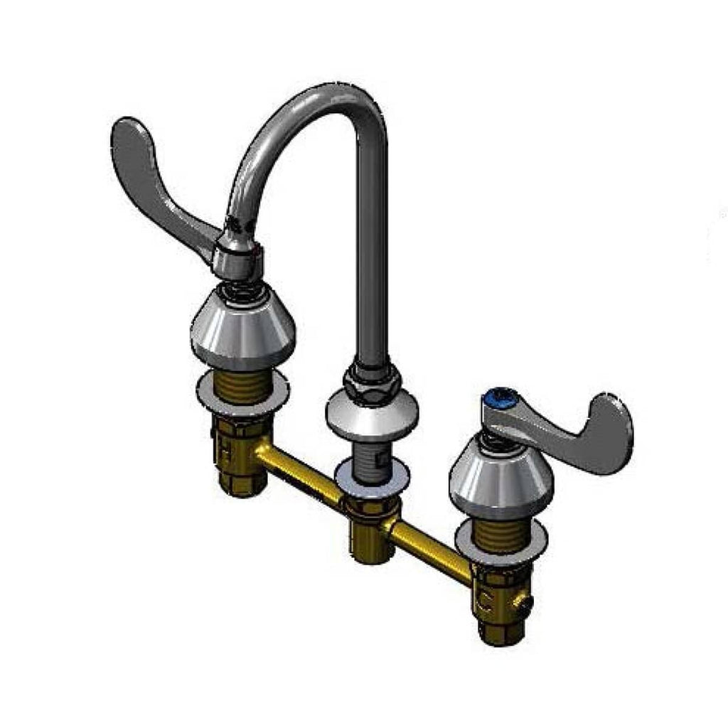 T&S BRASS PARTS T&S Brass B-2866-04-01QT 8 Deck Mount Faucet 1/4 Turn Eternas Swivel/Rig - SKU TSB-2866-04-01QT
