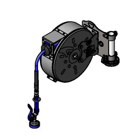 T&amp;S BRASS PARTS T&amp;S Brass B-7122-C01-STB 3/8 X 30' Enclosed SS Reel W/ SS Table Leg Swing - SKU TSB-7122-C01-STB