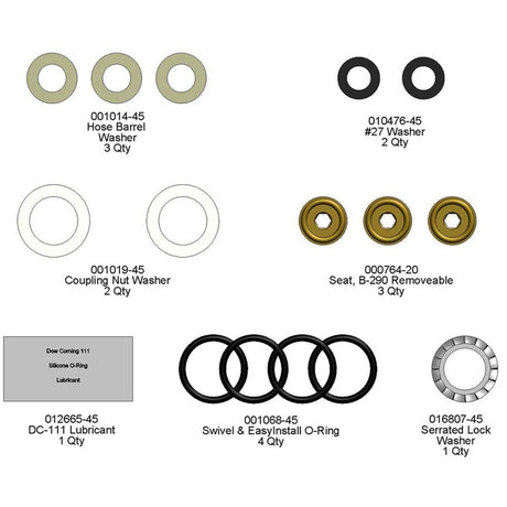T&amp;S BRASS PARTS T&amp;S Brass BF-PRU-RK Big-Flo Pre-Rinse Unit Repair Kit - SKU TSBF-PRU-RK