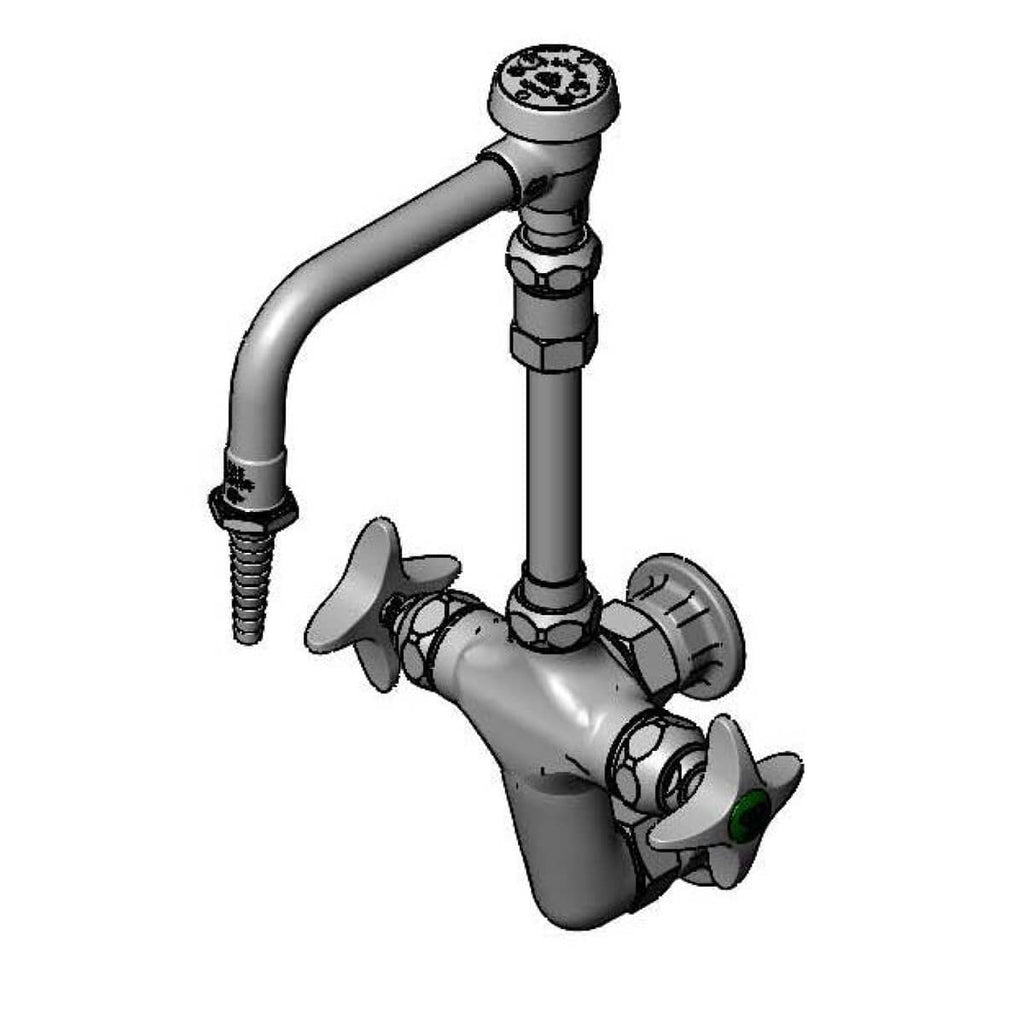 T&S BRASS PARTS T&S Brass BL-5735-09 Lab Vertical Mixing Faucet Wall Mount Swivel VAC - SKU TSBL-5735-09