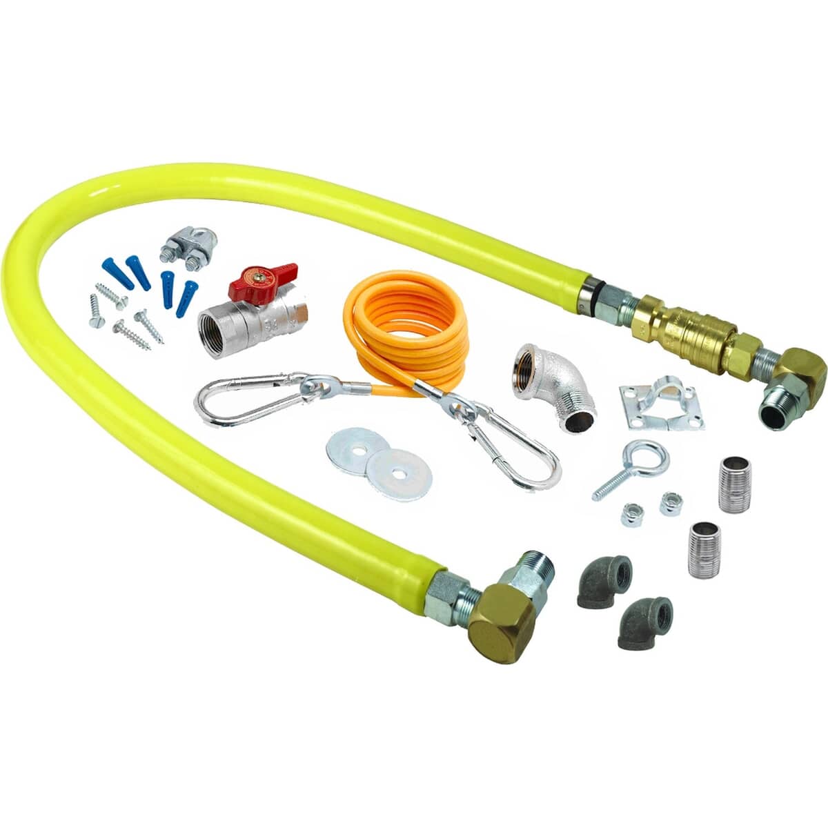 T&amp;S BRASS PARTS T&amp;S Brass HG-4E-48SK-FF Gas Hose W/ Qd 1 NPT X 48 Swivelinks - SKU TSHG-4E-48SK-FF