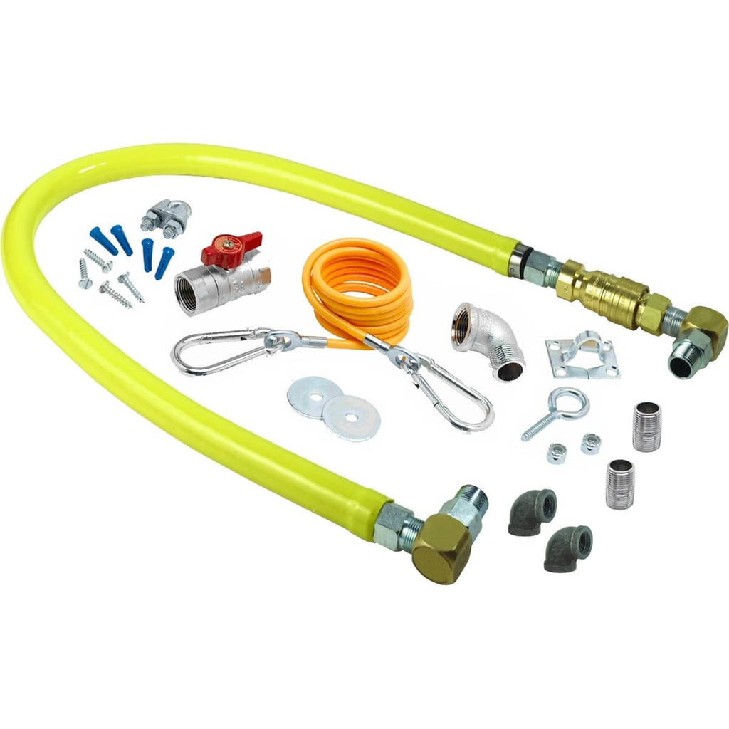 T&S BRASS PARTS T&S Brass HG-4E-48SK-FF Gas Hose W/ Qd 1 NPT X 48 Swivelinks - SKU TSHG-4E-48SK-FF