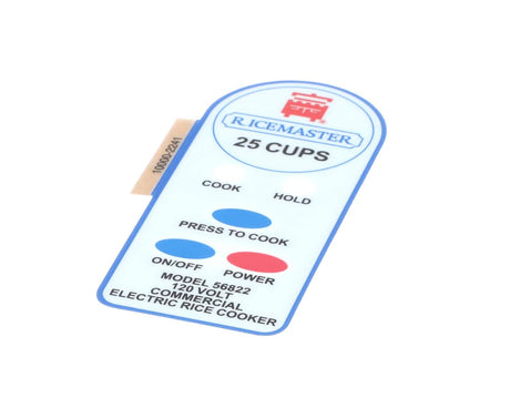 TOWN FOOD SERVICE PARTS Town Food Service 56822-L Control Housing Label - SKU TWN56822-L