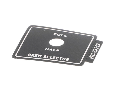 WILBUR CURTIS PARTS Wilbur Curtis WC-39219 Label Brew Selector RU150/300 - SKU WCWC-39219