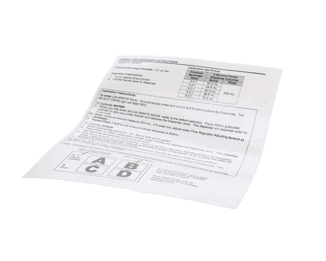 WUNDER-BAR PARTS Wunder-Bar RT-120 Label - Ratio And Flow Rate - SKU WUBRRT-120