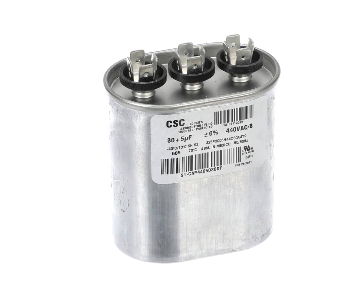 YORK PARTS York S1-CAP4405030DF Capacitor Run Dual 30/5MFD 440V Flat - SKU YORKS1-CAP4405030DF