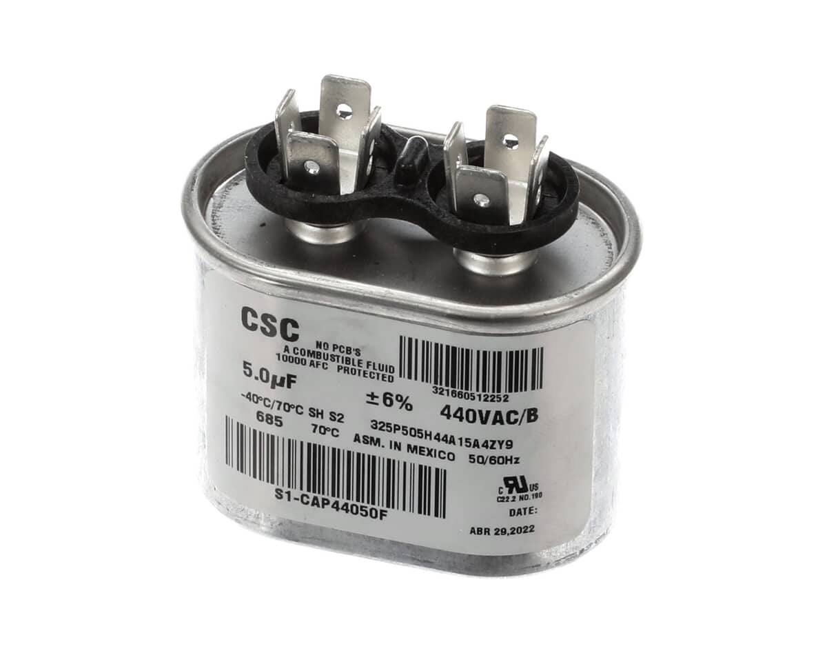 YORK PARTS York S1-CAP44050F Capacitor Run Single 5MFD 440V Flat - SKU YORKS1-CAP44050F
