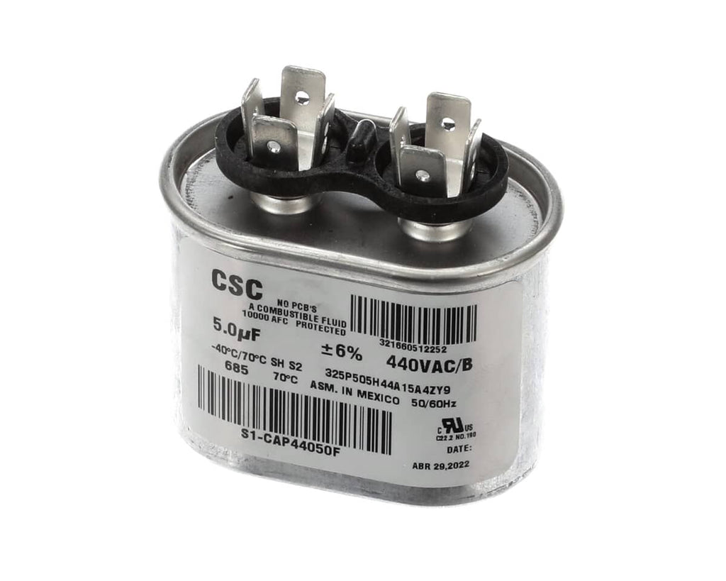 YORK PARTS York S1-CAP44050F Capacitor Run Single 5MFD 440V Flat - SKU YORKS1-CAP44050F