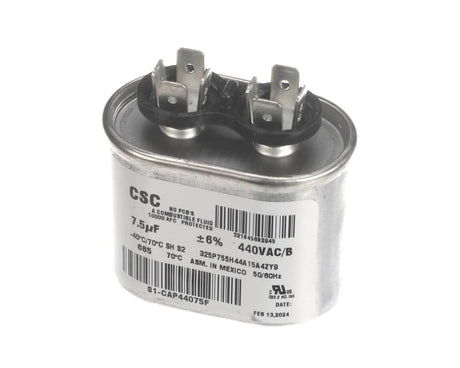 YORK PARTS York S1-CAP44075F Capacitor Run Single 7.5MFD 440V Flat - SKU YORKS1-CAP44075F