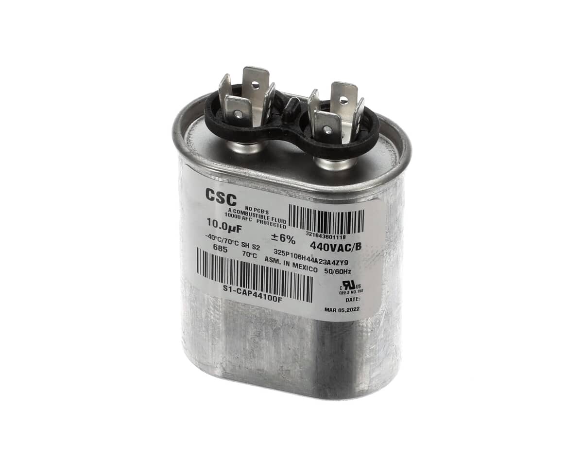 YORK PARTS York S1-CAP44100F Capacitor Run Single 10MFD 440V Flat - SKU YORKS1-CAP44100F
