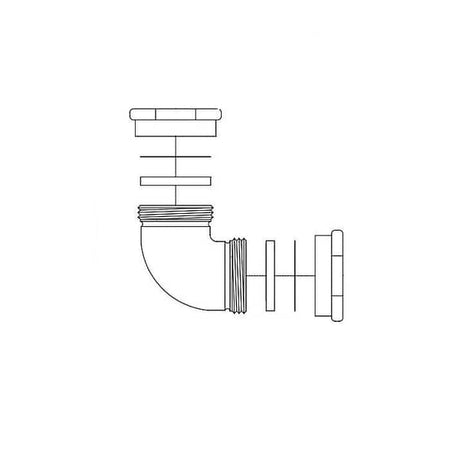 ZURN PARTS Zurn P6000-QE3-RB 1-1/2IN MALEX1-1/2IN Male Elbow W/Nut &amp; B. - SKU ZURNP6000-QE3-RB