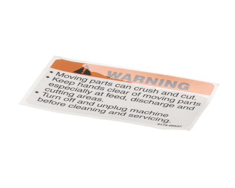 BERKEL PARTS Berkel 01-403175-00537 Label Warning (Moving Parts) - SKU BER01-403175-00537