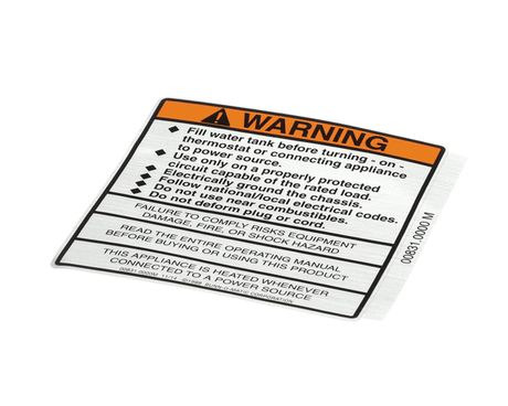 BUNN PARTS Bunn 00831.0000 Decal Warning-Electrical - SKU BU00831.0000