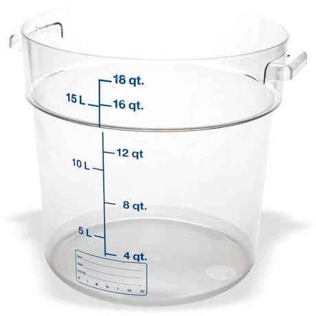 CARLISLE PARTS Carlisle 1076807 Rnd Storage Cont 18QT Pc Clear - SKU CARL1076807