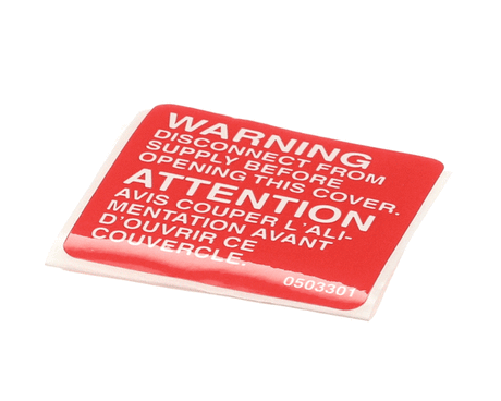 CHAMPION - MOYER DIEBEL PARTS Champion - Moyer Diebel 0503301 Label Cover Warning DF/SW/500 - SKU CHA0503301