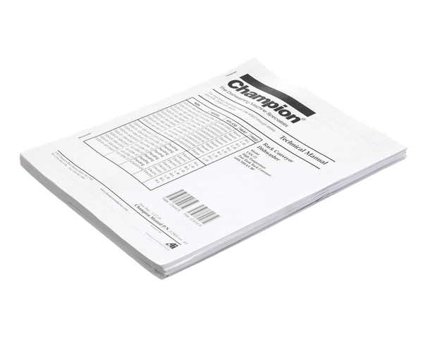 CHAMPION - MOYER DIEBEL PARTS Champion - Moyer Diebel 112804 Manual USN72 Technical Service - SKU CHA112804