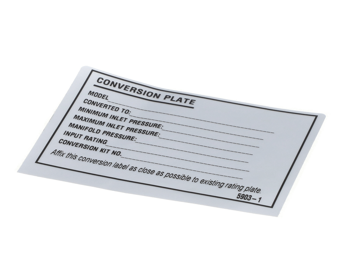 CROWN STEAM 5903-1 CONVERSION LABEL