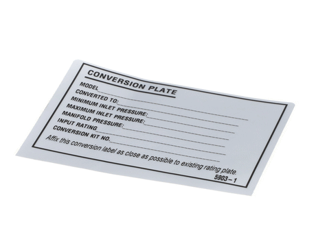CROWN STEAM PARTS Crown Steam 5903-1 Conversion Label - SKU CRWN5903-1