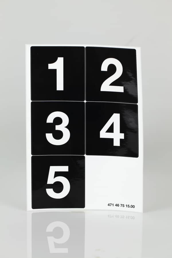 ELECTROLUX PROFESSIONAL PARTS Electrolux Professional 0W7O3M Black Stickers With White Numbers; 1 To 5 - SKU ELX0W7O3M