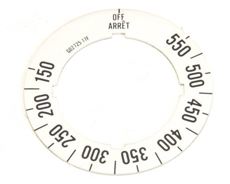 GARLAND PARTS Garland G02725-17 Dial Insert (OFF/150F/550F) - SKU GLG02725-17