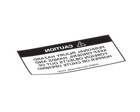 GRINDMASTER CECILWARE PARTS Grindmaster Cecilware 83024 Decal 190-SS Hopper Warning - SKU GM83024