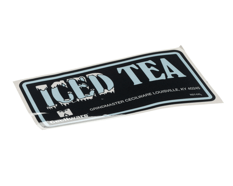GRINDMASTER CECILWARE PARTS Grindmaster Cecilware N014AL Label Iced Tea - S3/5/10 - SKU GMN014AL