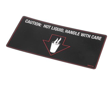 GRINDMASTER CECILWARE PARTS Grindmaster Cecilware NA91AL Label Hot Liquid- GB1 S - SKU GMNA91AL