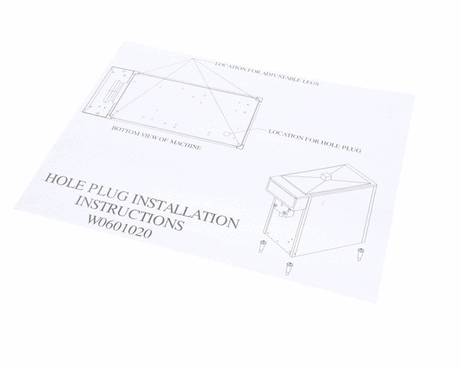 GRINDMASTER CECILWARE PARTS Grindmaster Cecilware W0601020 Installation Sheet Hole Plug - SKU GMW0601020
