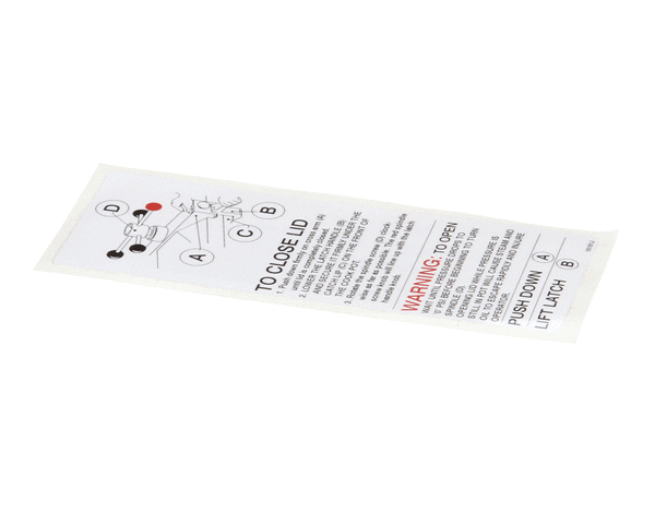 HENNY PENNY PARTS Henny Penny 16181 Label - Lid Operating Instruct - SKU HEN16181