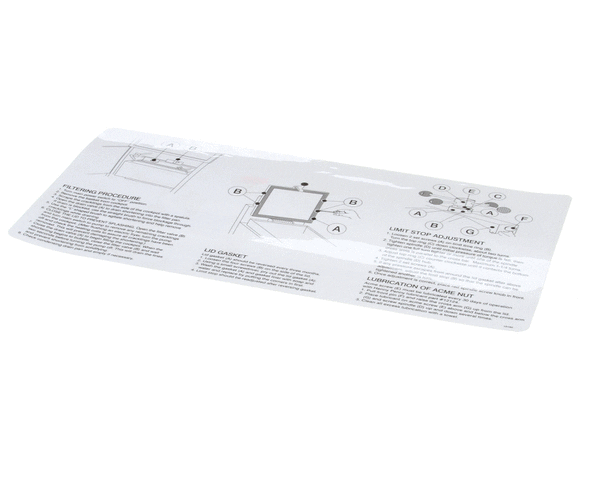 HENNY PENNY PARTS Henny Penny 16182 Label-Filter Instruction - SKU HEN16182