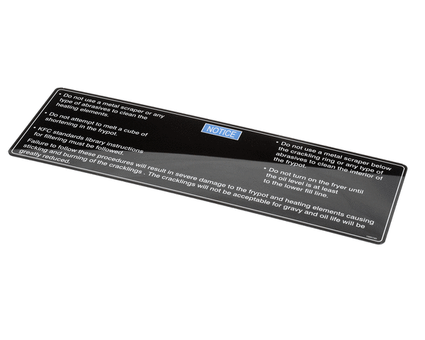 HENNY PENNY PARTS Henny Penny 168573 Acrylic Label - SKU HEN168573