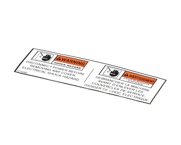 HENNY PENNY PARTS Henny Penny 37528 Label - Bi-Ling Disc. Power - SKU HEN37528
