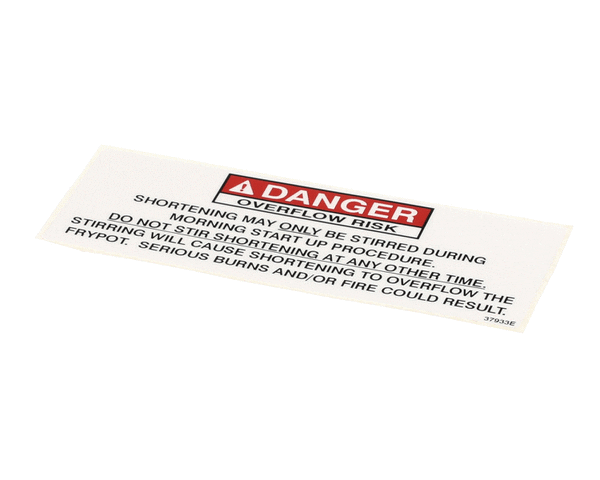 HENNY PENNY PARTS Henny Penny 37933 Label-Danger Stirring - SKU HEN37933